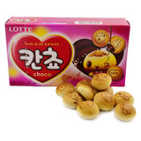 特价韩国原装进口零食 乐天蘑菇力卡通小熊巧克力夹心饼干