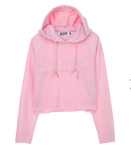 2件包邮韩国正品代购SJYP春夏新款字母logo连帽短款粉色卫衣
