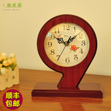 简约现代木质静音中式座钟可爱艺术客厅台钟创意床头欧式石英钟表