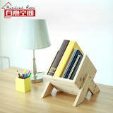 纯实木桌上书架置物架现代简易收纳架创意组合办公原木学生小书架