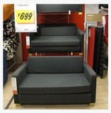 宜家代购IKEA索斯塔双人沙发床布艺休闲小户型沙发深灰色正品特价