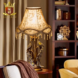卧室床头台灯 欧式孔雀复古典创意奢华美式装饰书房客厅艺术台灯