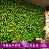 3D无缝大型壁画绿叶砖墙田园乡村小道客厅壁纸电视沙发背景墙纸