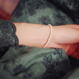 《良人佳配》- 天然淡水强光珍珠小米珠 进口14k包金扣女手链饰品