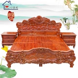 红木大床 花梨木欧式洋花床 中式实木床1.8米大床 红木家具双人床