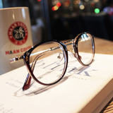 韩国文艺小圆框眼镜 复古金属细腿全框眼镜架 可配近视镜框女平镜