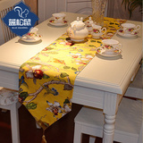 蓝松鼠桌旗 餐旗 国韵黄系列布艺餐桌垫 中式垫子餐桌布台布