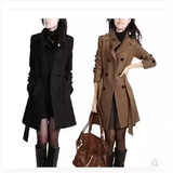 2015冬季新款甜美修身毛呢大衣韩版修身中长款呢子风衣显瘦外套女