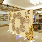 促销现代中式福字屏风隔断墙客厅时尚双面布艺玄关简易拼风可折叠