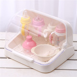 母婴儿奶瓶食品碗筷收纳箱儿童餐具防尘保洁箱 翻盖储存盒