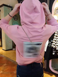 2016春秋韩版学生宽松套头上衣 连帽粉色长袖毛圈百搭卫衣潮帽衫