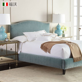 北欧布艺床 小户型现代简约欧式床双人床美式床1.8米气动储物布床