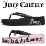 正品代购juicy couture橘滋夹脚坡跟人字拖鞋夏季新款沙滩女凉鞋