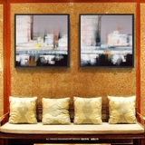 现代简约客厅沙发背景墙装饰画纯手绘油画抽象色块厚油热卖精选
