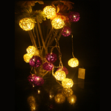 LED 藤球灯 紫白色 节日圣诞彩灯 居家装饰灯 派对礼品 新奇礼物