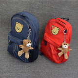 韩版新款红色儿童背包旅游包男女童外贸小学生双肩背书包1-3年级