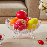创意客厅水果盘水晶玻璃果盘欧式糖果盒现代简约零食盘瓜子盘果斗