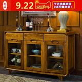 龙森乌金木实木餐边柜 现代新中式餐厅酒柜客厅储物柜家具