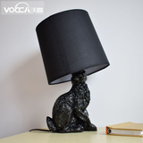 沃嘉北欧美式简约荷兰动物卧室床头灯创意兔子台灯树脂仿真灯具