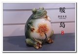现代新中式美式乡村复古陶瓷胖青蛙摆件玄关电视柜阳台花园礼物