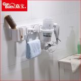 免打孔毛巾架 吸壁式卫生间置物 浴室不锈钢壁挂 吹风机架子