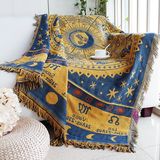客厅沙发毯美式毯子线毯 卧室盖毯沙发罩沙发巾纯棉地中海风全盖