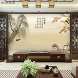 中式古典水墨壁画 沙发客厅电视背景墙纸 3D无缝山水壁纸 江南春