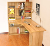 家用台式办公学生学习桌带书柜书架组合特价转角电脑桌子多功能