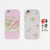 Iphone6plus日本潮独角兽双子星少女粉嫩梦幻全包软手机壳保护套