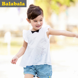 巴拉巴拉女童衬衫短袖小童宝宝上衣童装2016夏装新款儿童纯棉衬衣