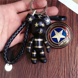 美国队长盾钥匙扣韩国暴力熊钥匙链男士女款汽车钥匙圈包包挂件饰