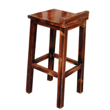 碳化复古实木高脚凳吧台椅子酒吧餐椅柜台创意方凳桌特价庭院宜家