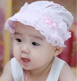 婴儿帽子秋冬夏季 女宝宝遮阳帽夏天公主太阳帽0-3-6-12个月韩国