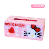 阿芙十字绣立体绣毛线绣纸巾盒020粉色Kitty猫3D抽纸盒客厅新款