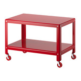 【成都宜家代购】IKEA PS 2012 茶几 带轮边桌70x42 cm 红/白