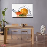 幅无框画厨房壁画高档布纹膜挂画餐厅客厅水果装饰画植物花卉单