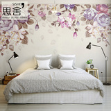 思舍卧室壁纸浪漫温馨个性背景墙纸无纺布定制壁画手绘蔷薇花卉