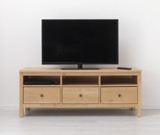 IKEA宜家代购 汉尼斯 电视柜 浅褐色 北欧实木地中海简约现代家具