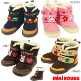 预售日本代购 mikihouse保暖鞋小车小兔小熊雪地靴13-9304-785