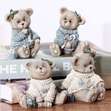 北欧客厅书房办公桌新年结婚庆礼物可爱小熊装饰工艺品创意摆件