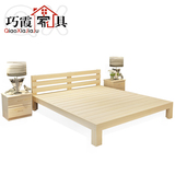 简约现代实木床松木床1.2单人床1.8双人床1.5米1米儿童床简易床
