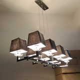 现代简约LED水晶吊灯 简欧长方形餐厅吊灯 样板房吊灯酒店工程灯