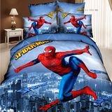 卡通3D蜘蛛侠四件套纯棉 儿童床上用品全棉床单床笠被套三件套