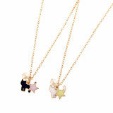 日本Luccica同款精致小巧可爱萌系猫咪喵星珍珠星星人锁骨项链