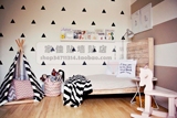北欧童品独家定制ins 三角形背景黑白色图案墙贴纸创意儿童房装饰