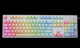 IKBC F104 G104 二色PBT键帽 白色白透字透透光 87机械键盘 彩虹
