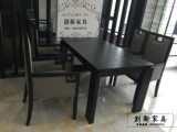 新中式餐桌椅样板间餐厅创意休闲实木布艺靠背别墅餐椅定制组合