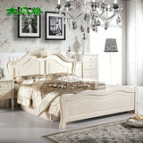 韩式田园双人床简约欧式床实木储物板式公主床1.5/1.8米白色婚床