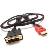 1.5米-10米HDMI转DVI线 DVI转HDMI线 屏蔽带磁环纯铜线高清线