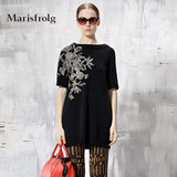 Marisfrolg玛丝菲尔 贴花蝙蝠袖中长款针织衫 专柜正品秋新女